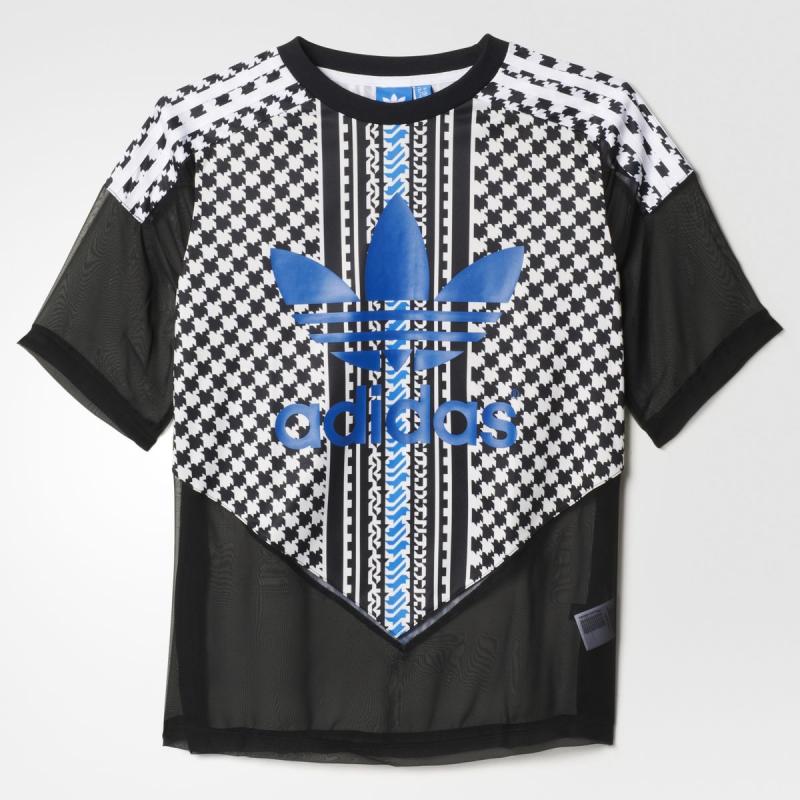 Adidas Original Soccer Print Tees Women Monochrome Trefoil AJ8525 Tshirt