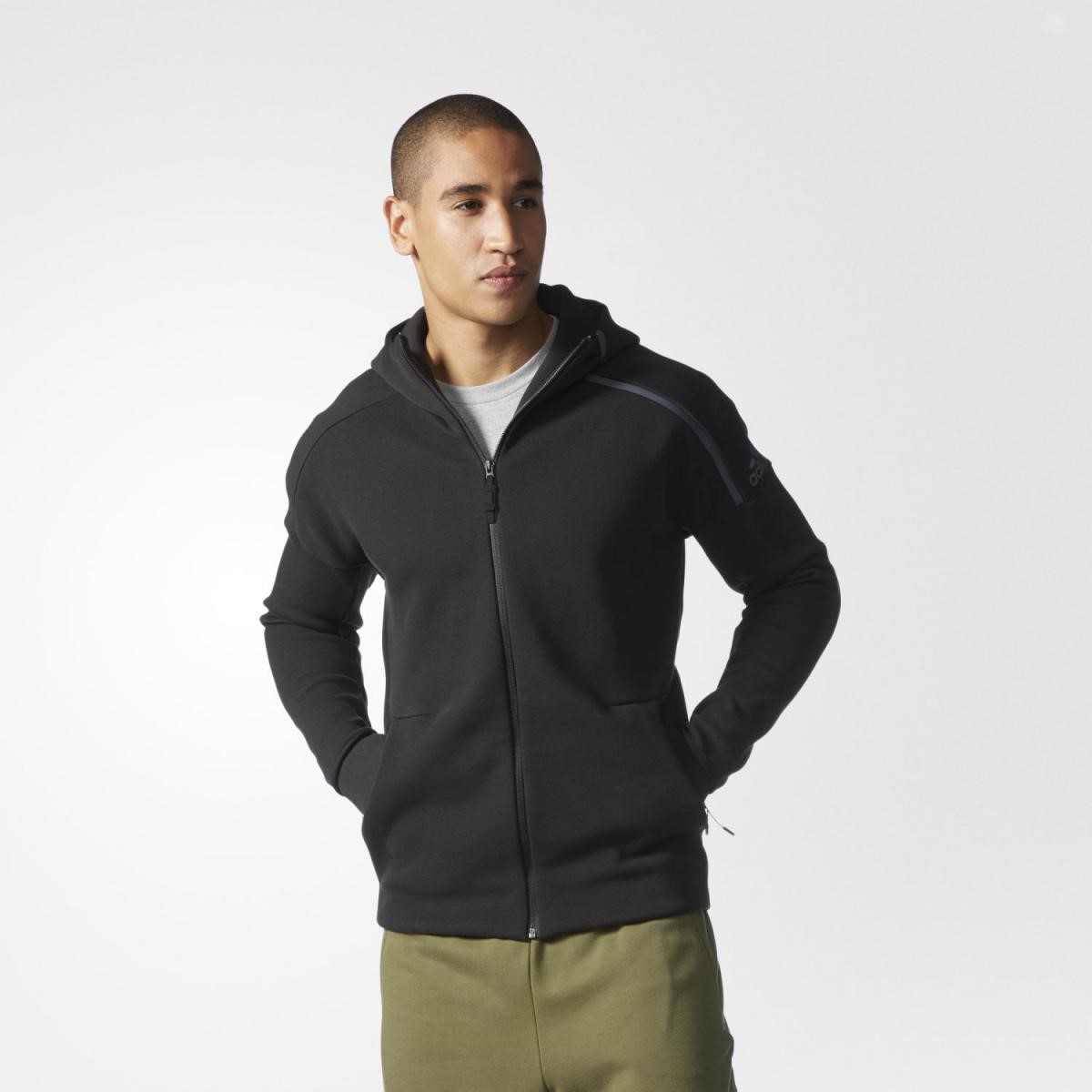 Adidas Mens ZNE Hoodie Zip Up Jacket BQ6925  Negative Engergy Black Jacket