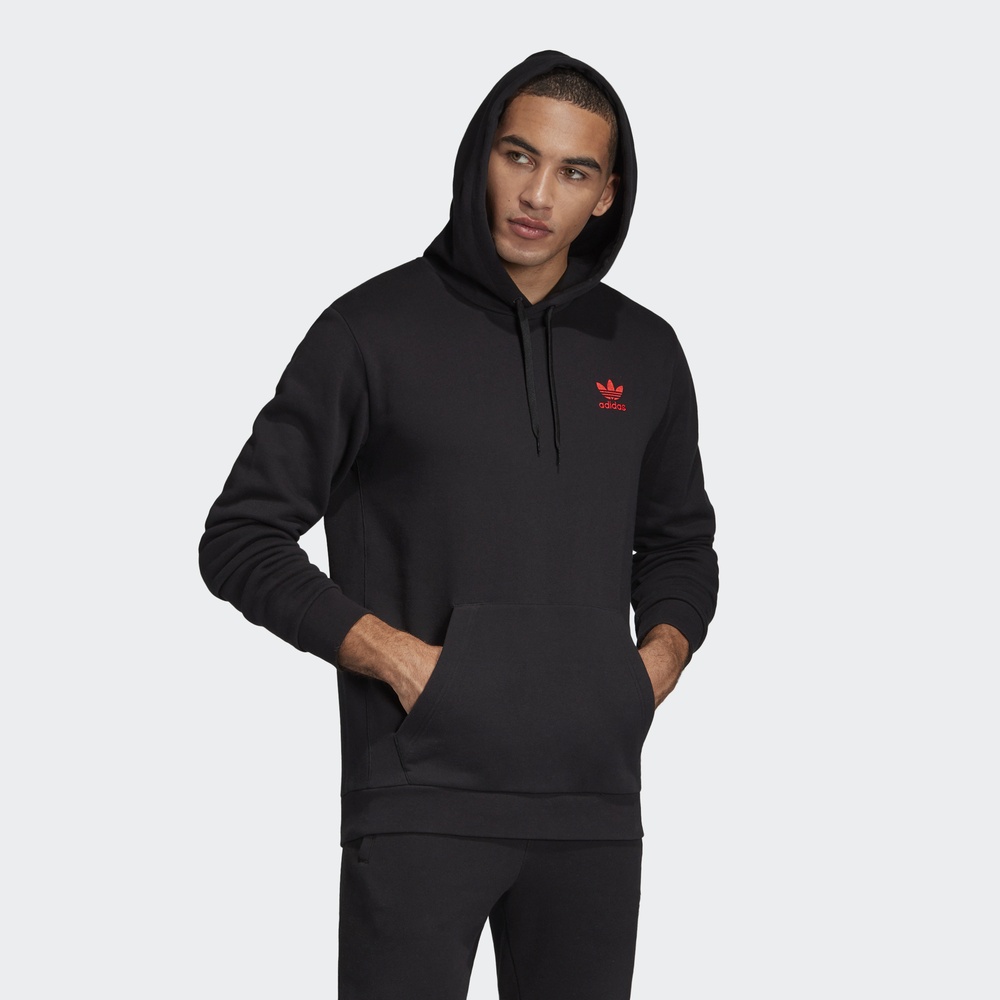 Original Adidas Valentine's Card Popover Hoody Black FH7887 Mens V Day Hoodie