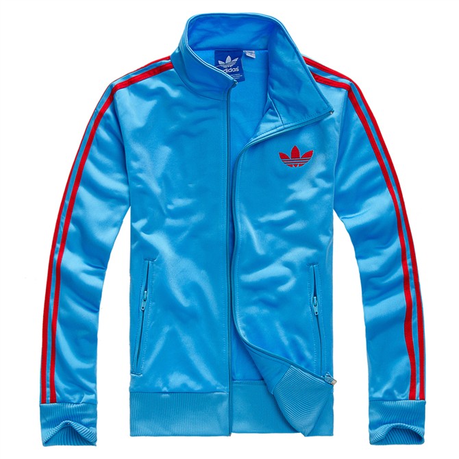 Original Adidas Mens Authentic Sports Track Top Firebird Jacket Blue/Red Trefoil Coat