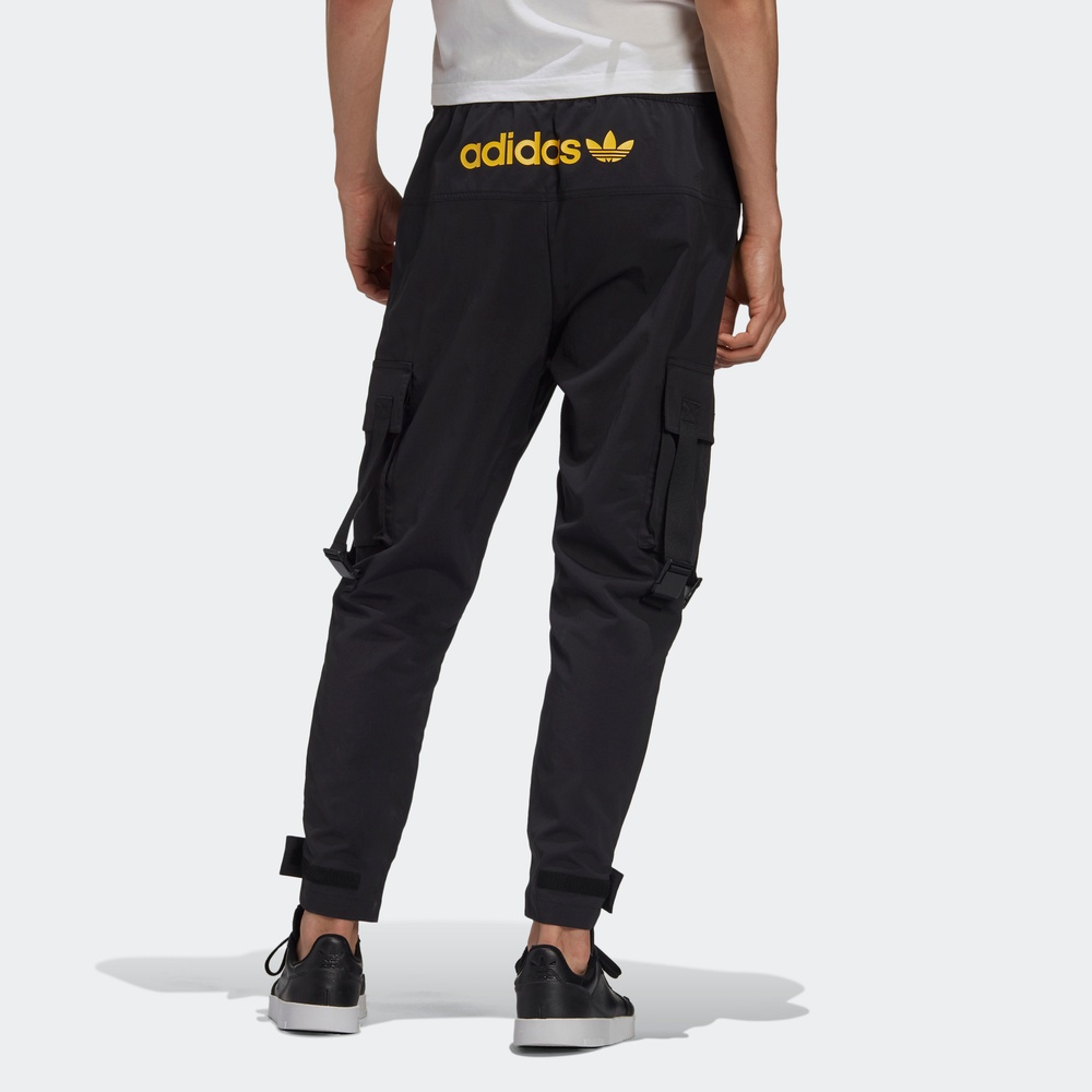 Adidas Original Mens Tech Pants GJ6719 Cargo Sweat Pants Joggers Adjustable Belt Black Pants