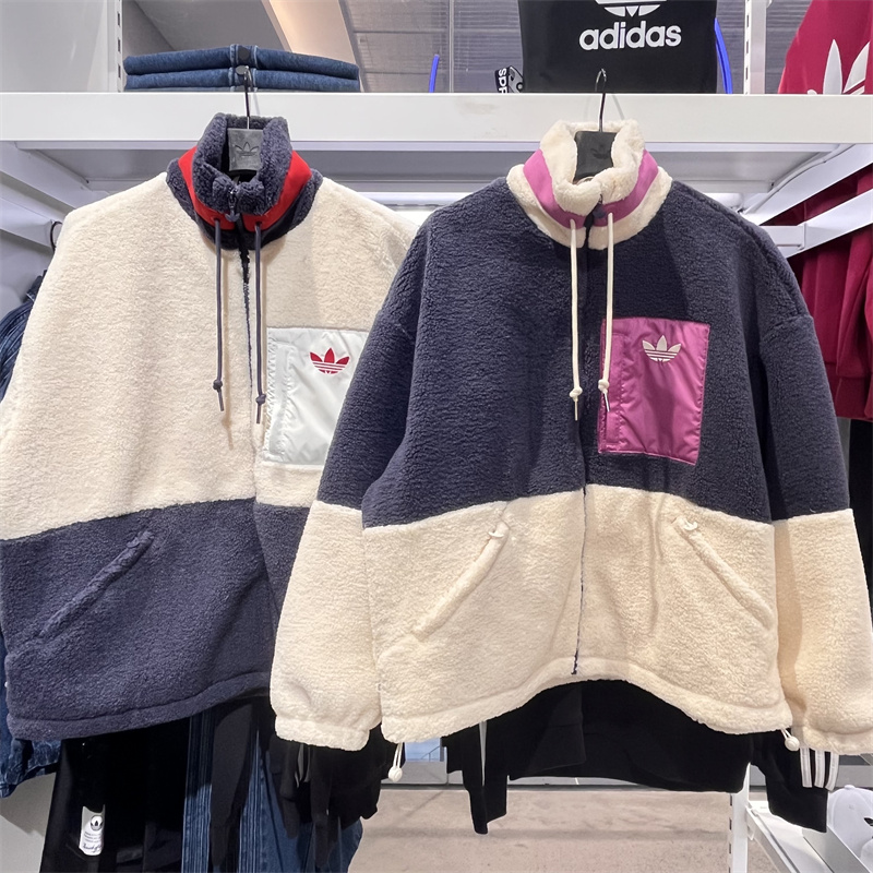 Adidas Original Multi Color Womens HR3455 HR3456 Jacket Sport Fleece Warmly SHORT SHERPA Jacket ショート シェルパジャケット