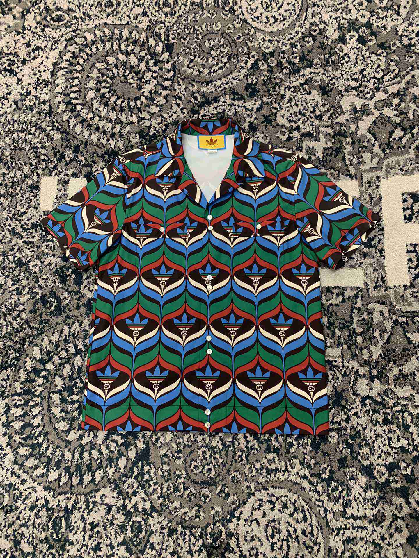 Adidas x Gucci Trefoil Collaboration Sport Tshirt Summer Bowling Tees